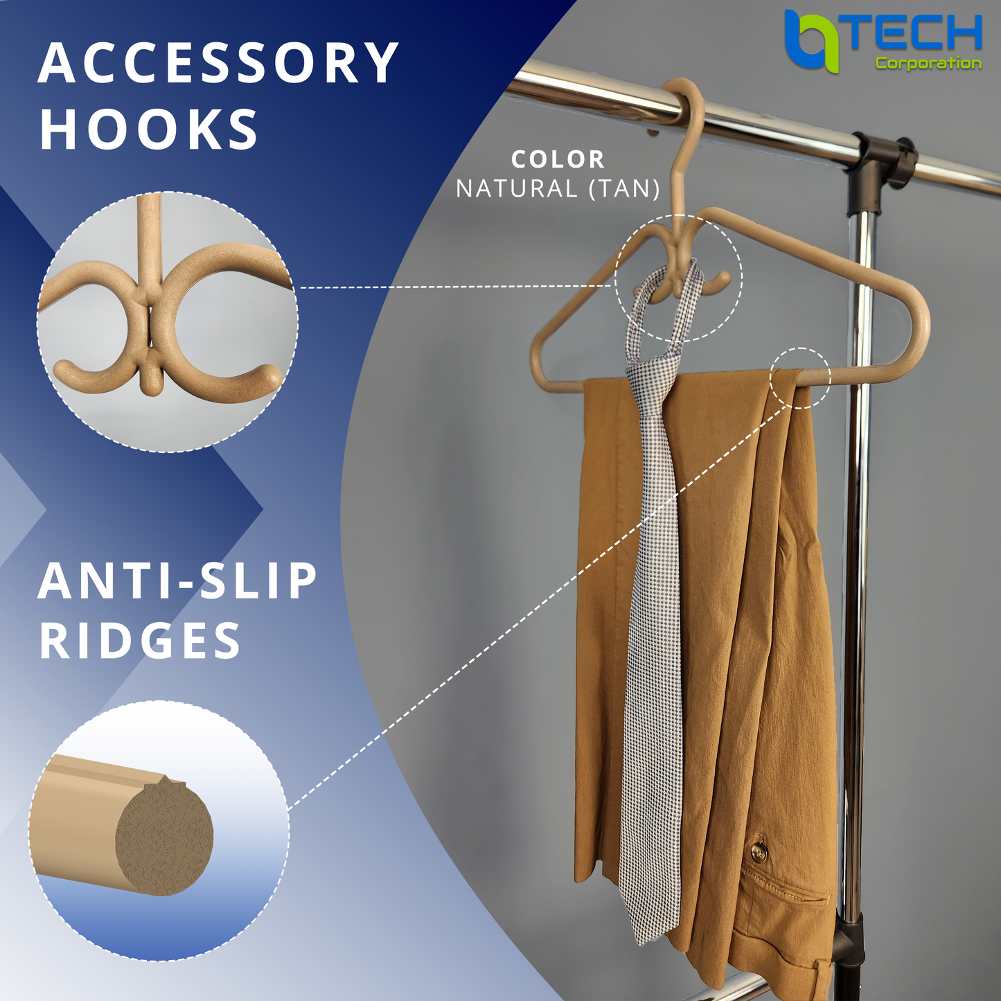 Heavy Duty Plastic Clothes Hangers (12, 24, 40 Pack), Made from 98-100% Recycled Material with Reinforced Plastic Fibers, Made in the USA
