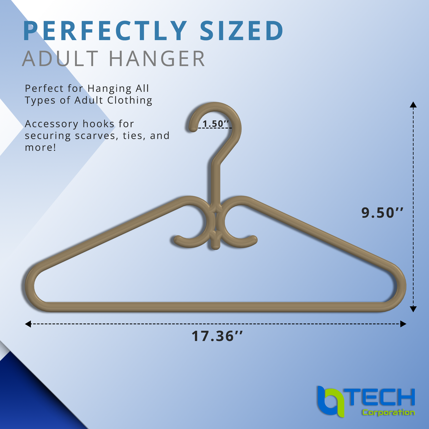 Heavy Duty Plastic Clothes Hangers (12, 24, 40 Pack), Made from 98-100% Recycled Material with Reinforced Plastic Fibers, Made in the USA