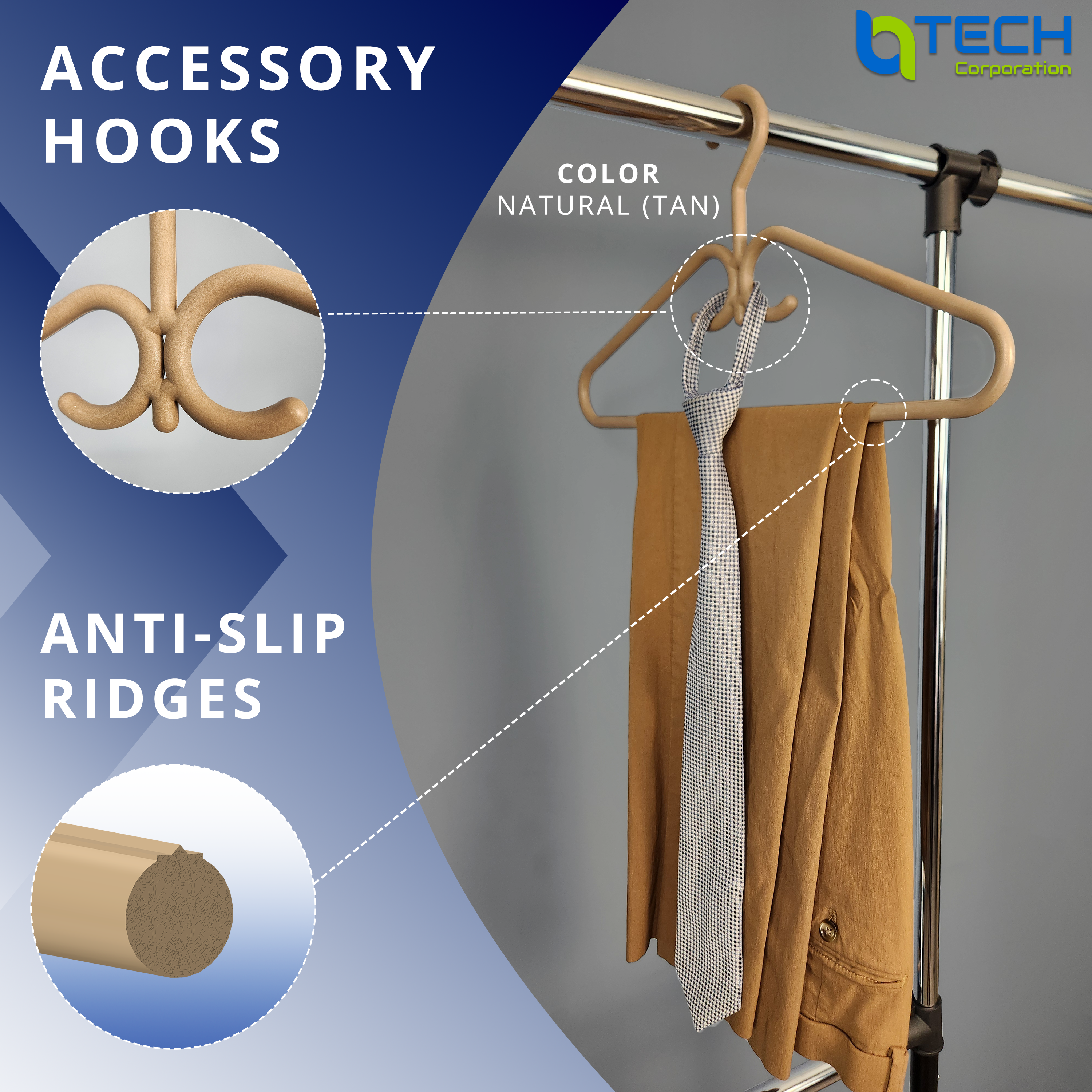 Heavy Duty Plastic Clothes Hangers (12, 24, 40 Pack), Made from 98-100% Recycled Material with Reinforced Plastic Fibers, Made in the USA
